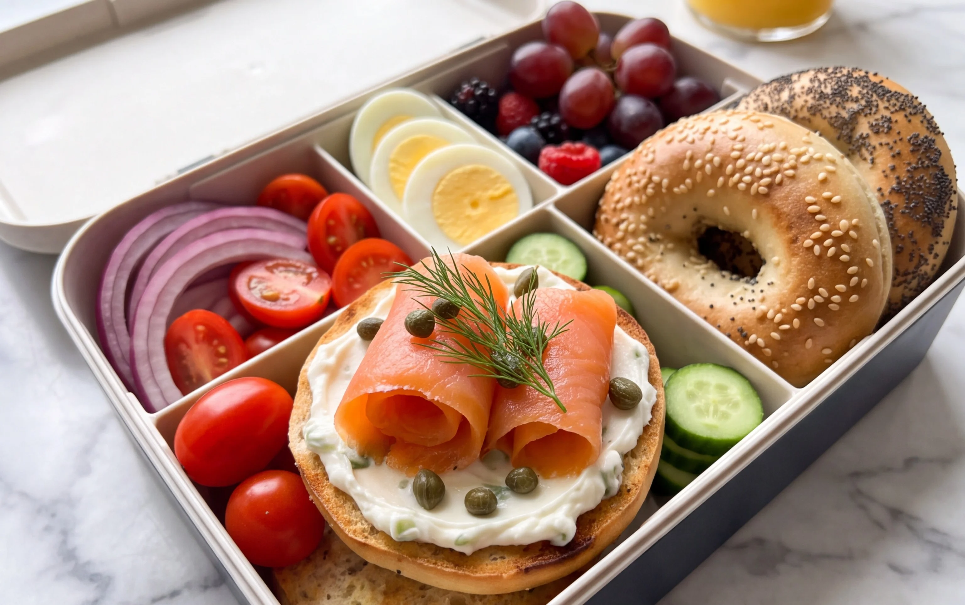 Sophisticated Bagel Snack Box Deconstructed Delight